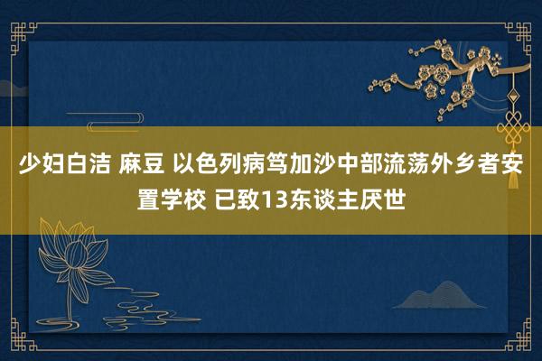 少妇白洁 麻豆 以色列病笃加沙中部流荡外乡者安置学校 已致13东谈主厌世