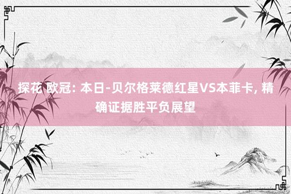 探花 欧冠: 本日-贝尔格莱德红星VS本菲卡， 精确证据胜平负展望