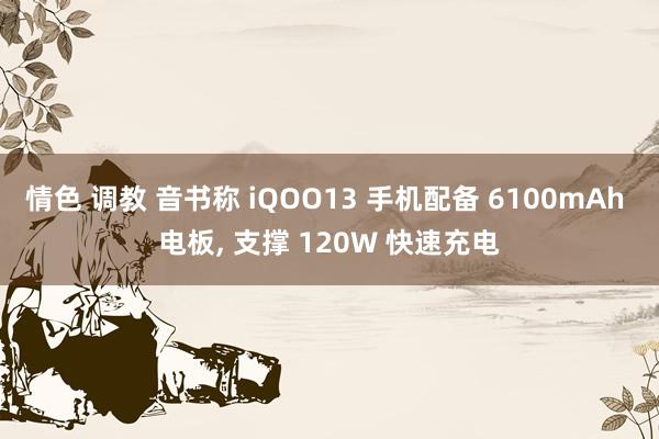 情色 调教 音书称 iQOO13 手机配备 6100mAh 电板， 支撑 120W 快速充电