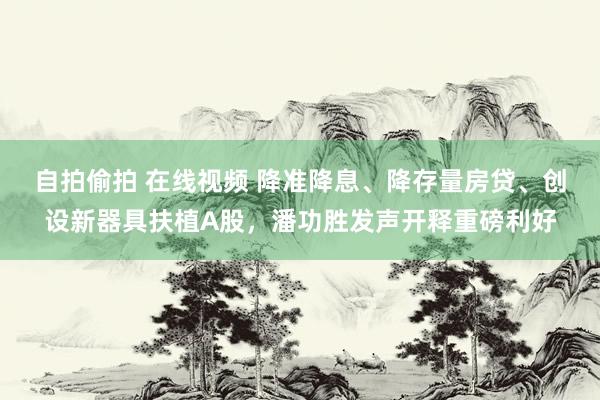 自拍偷拍 在线视频 降准降息、降存量房贷、创设新器具扶植A股，潘功胜发声开释重磅利好