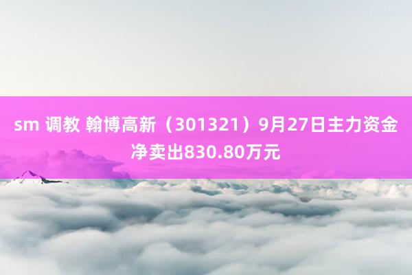 sm 调教 翰博高新（301321）9月27日主力资金净卖出830.80万元