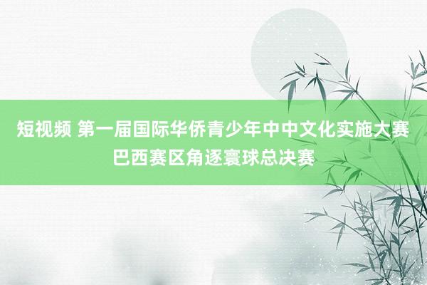 短视频 第一届国际华侨青少年中中文化实施大赛巴西赛区角逐寰球总决赛