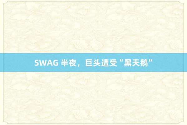 SWAG 半夜，巨头遭受“黑天鹅”