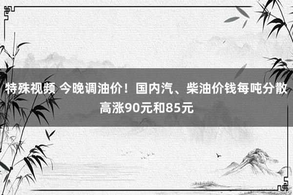 特殊视频 今晚调油价！国内汽、柴油价钱每吨分散高涨90元和85元