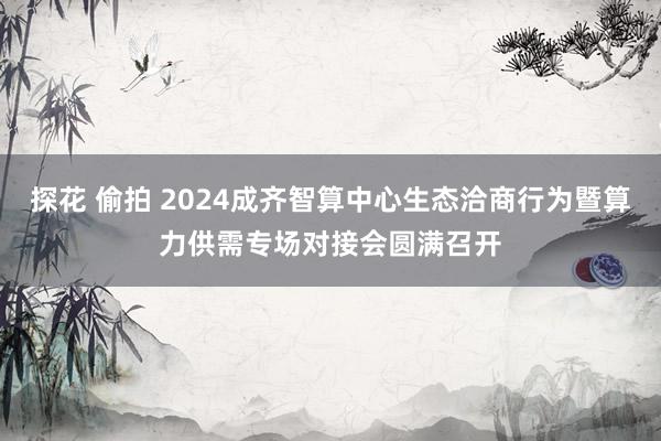 探花 偷拍 2024成齐智算中心生态洽商行为暨算力供需专场对接会圆满召开