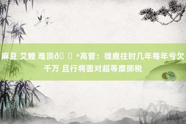 麻豆 艾鲤 难顶😪高管：雄鹿往时几年每年亏欠千万 且行将面对超等糜掷税