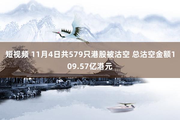 短视频 11月4日共579只港股被沽空 总沽空金额109.57亿港元