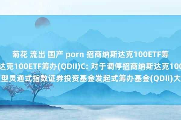 菊花 流出 国产 porn 招商纳斯达克100ETF筹办(QDII)A，招商纳斯达克100ETF筹办(QDII)C: 对于调停招商纳斯达克100往复型灵通式指数证券投资基金发起式筹办基金(QDII)大额申购(含如期定额投资)业务的公告