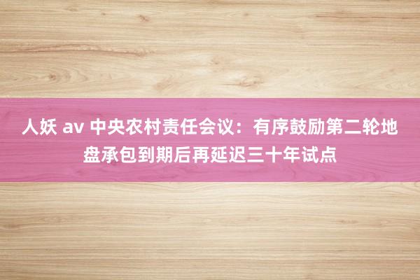 人妖 av 中央农村责任会议：有序鼓励第二轮地盘承包到期后再延迟三十年试点