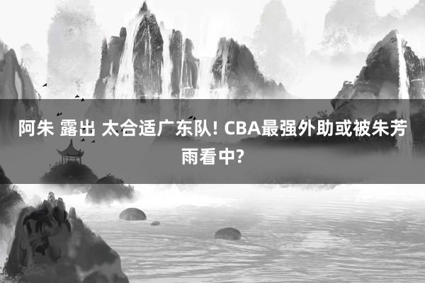 阿朱 露出 太合适广东队! CBA最强外助或被朱芳雨看中?