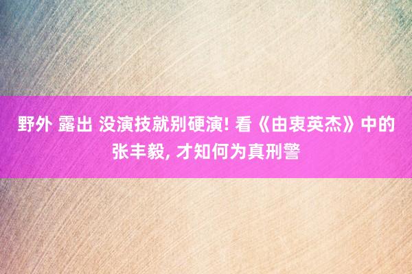 野外 露出 没演技就别硬演! 看《由衷英杰》中的张丰毅， 才知何为真刑警