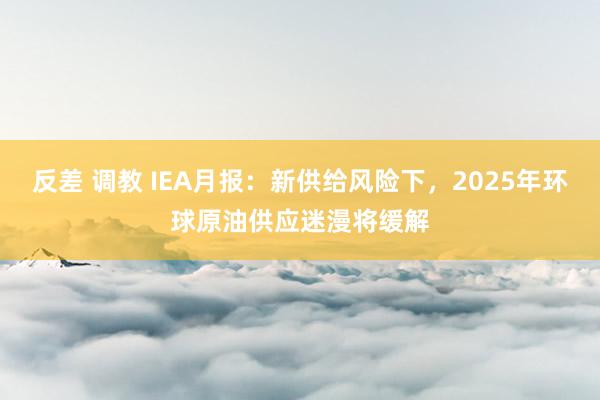 反差 调教 IEA月报：新供给风险下，2025年环球原油供应迷漫将缓解