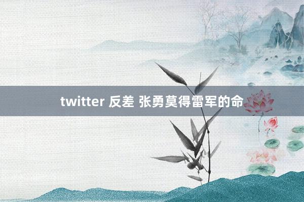 twitter 反差 张勇莫得雷军的命